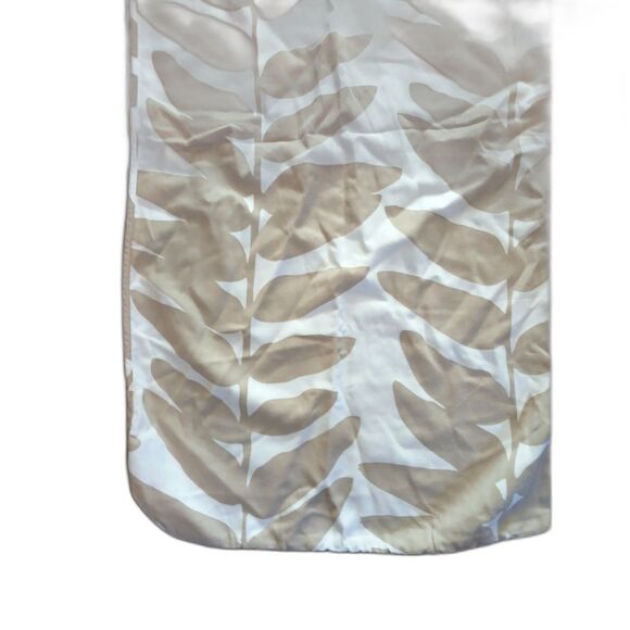Botanical beige white leaf pattern single king sham/case cotton 34"X18" - Picture 3 of 3